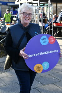 Caroline with the #spreadthekindness sign