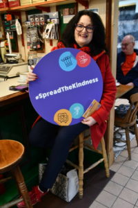 Todmorden Mayor with the #Spreadthekindness sign